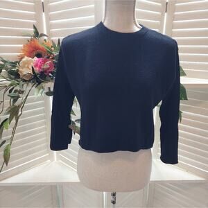ALEXIS XS BLACK WOOL CROP SWEATER